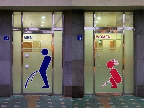 banheiro masculino  - banheiro feminino