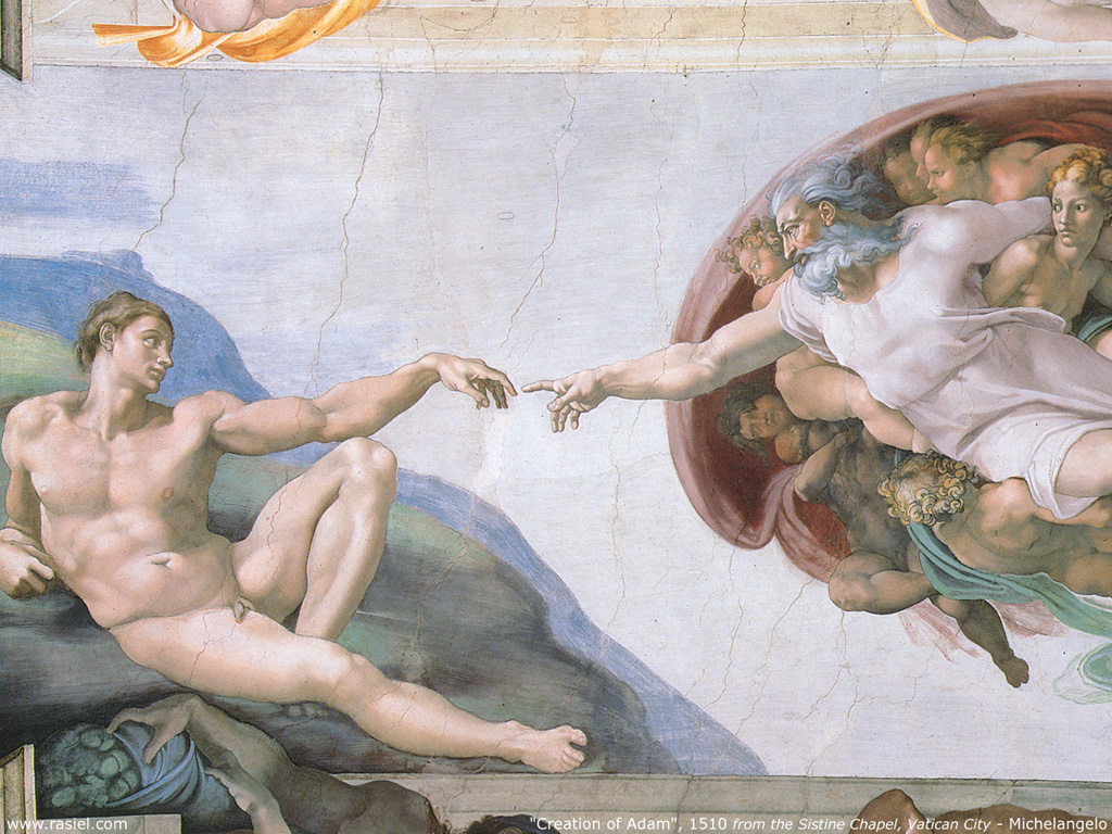 a mensagem de Michelangelo é que deus existe no cérebro humano.