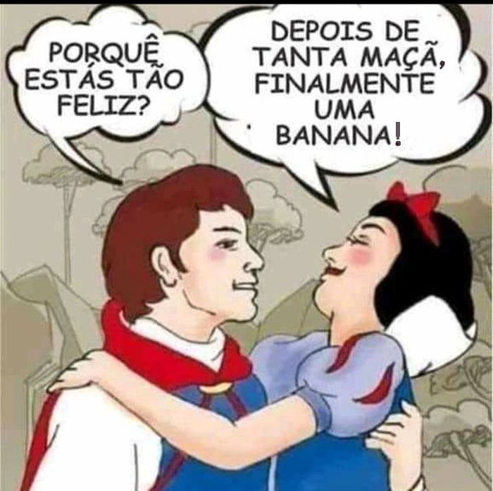 - "Por que estás tão feliz?" - "Depois de tanta maçã, finalmente uma banana!"