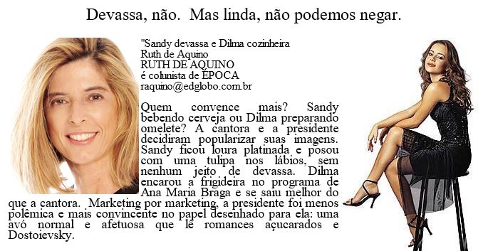 Sandy devassa e Dilma cozinheira