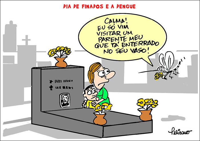 "Calma! Eu só vim visitar um parente meu que tá enterrado no seu vaso!"


