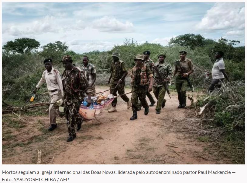 Mortos seguiam a Igreja Internacional das Boas Novas, liderada pelo autodenominado pastor Paul Mackenzie
Foto: YASUYOSHI CHIBA / AFP