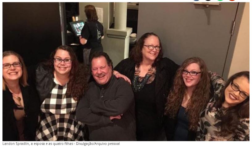 Pastor Landon Spradlin, a esposa e as quatro filhas - Divulgação/Arquivo pessoal