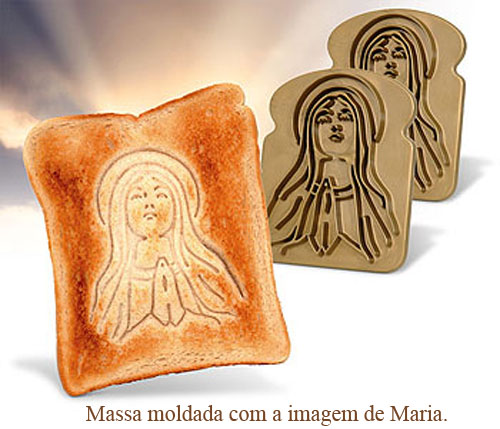 Massa moldada com a imagem de Maria
