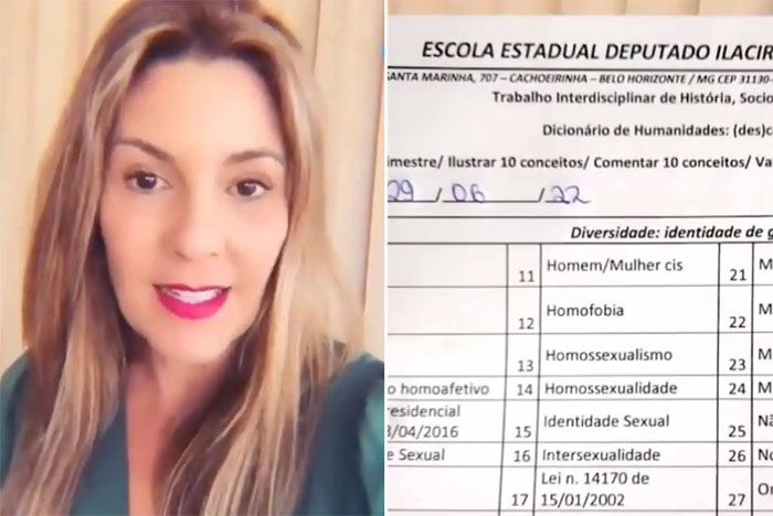 Vereadora Flavia Borja e lição escolar LGBT (Foto: Reprodução/Instagram)