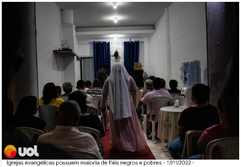 Igrejas evangélicas possuem maioria de fiéis negros e pobres