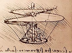 Leonardo da Vinci desenhou um modelo de helicóptero