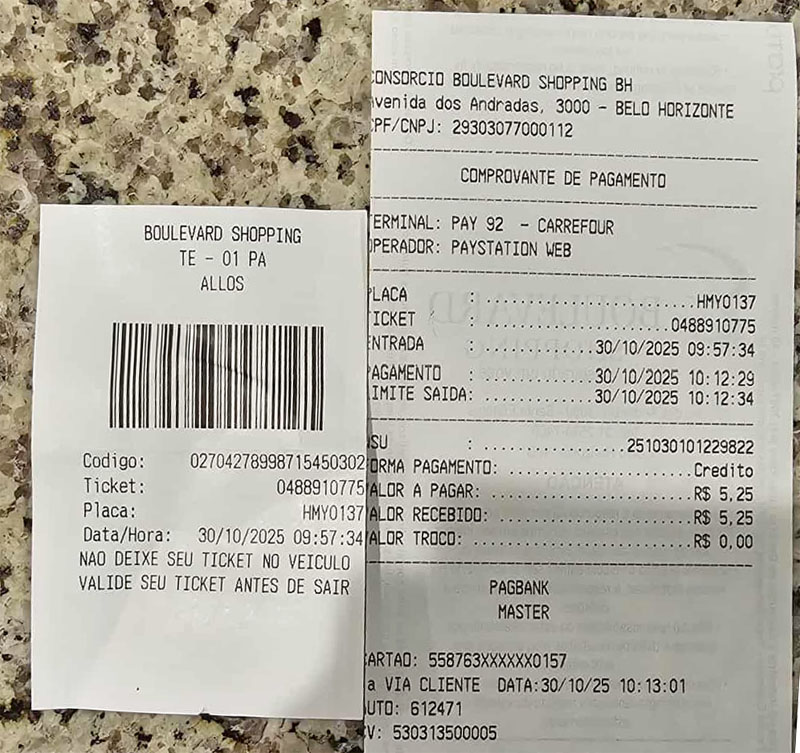 Estacionamento do 
Boulevard Shopping,
Belo Horiozonte - MG